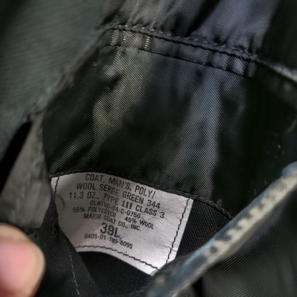 U.S. Army Men's Serge Green Coat Class 3 Type III Size 39L Dress Jacket Military - Picture 5 of 16